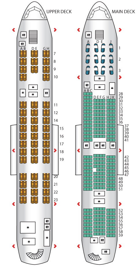 Sedačkový plán A380 KOREAN AIR